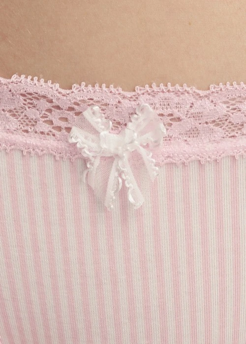 Lover's Whisper．織帶2/3包臀中腰三角內褲(粉條紋-mine)