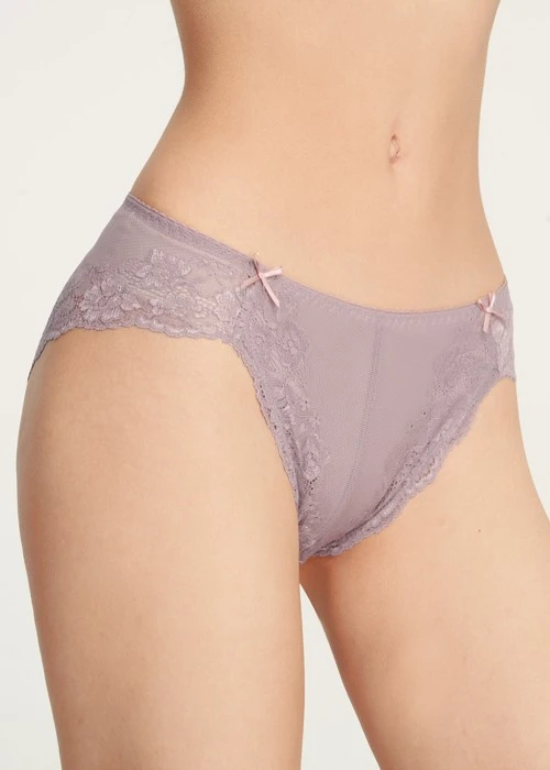 經典純色．訂製高衩中腰三角內褲（藕紫）