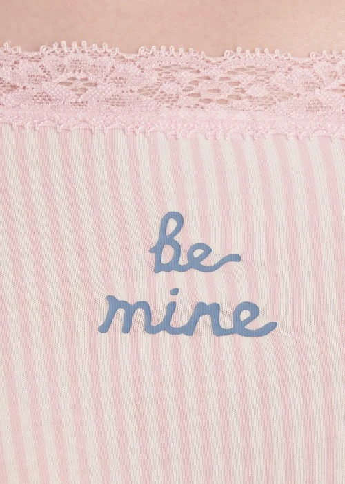 Lover's Whisper．織帶2/3包臀中腰三角內褲（粉條紋-mine）