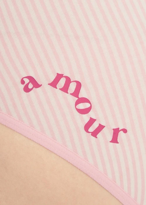 Lover's Whisper．高腰三角內褲（粉條紋-amour）