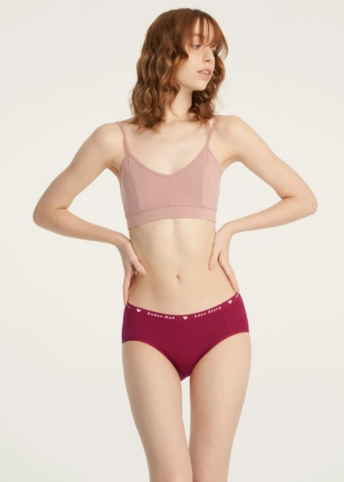 Rosé Heart．中腰三角內褲(藕紫-環繞愛心)