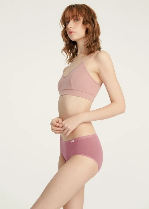 經典純色．中腰三角內褲(藕紫)