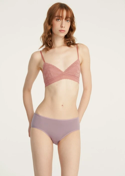 Rosé Heart．細邊中腰三角內褲(蜜膚粉-甜心)