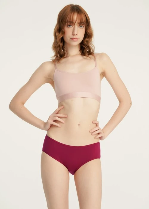 Rosé Heart．細邊中腰三角內褲(蜜膚粉-甜心)