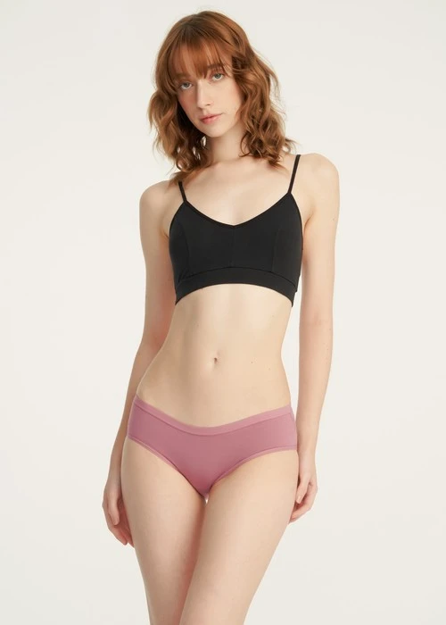 Rosé Heart．緊帶中腰三角內褲(蜜膚粉-大麥町)