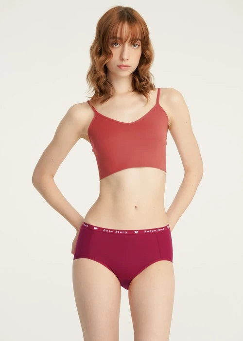 XXL Rosé Heart．高腰三角內褲（熱戀紅-Love緊帶）