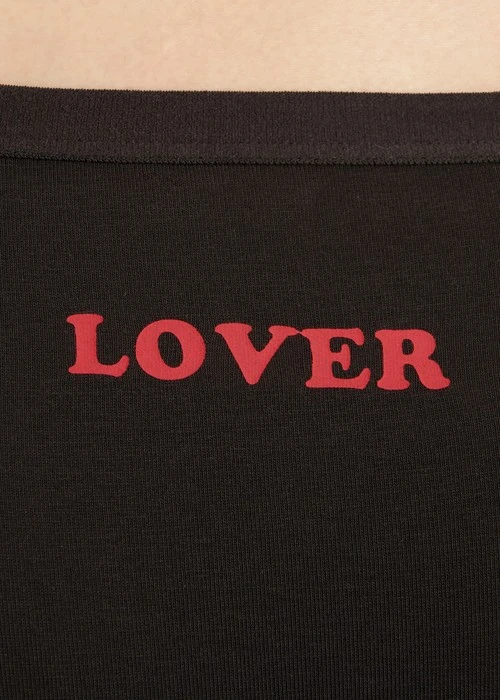 Rosé Heart．緊帶中腰三角內褲（黑-Lover）