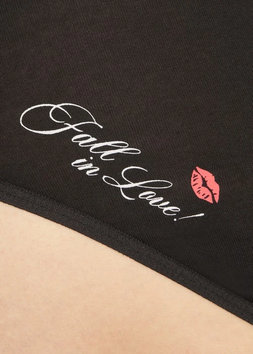 Rosé Heart．Low Rise Cotton Flat Elastic Brief Panty（Black）
