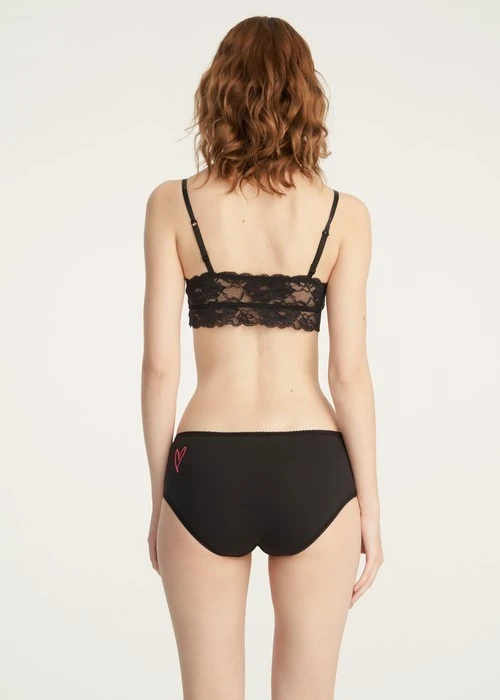 Lover's Whisper．花邊高腰三角內褲(復古單寧藍-蛋糕)