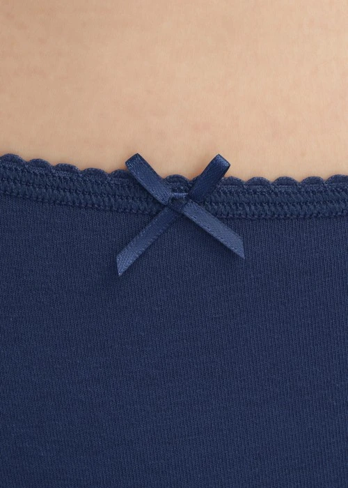 XXL Classic．High Rise Cotton Picot Elastic Brief Panty（Insignia Blue）