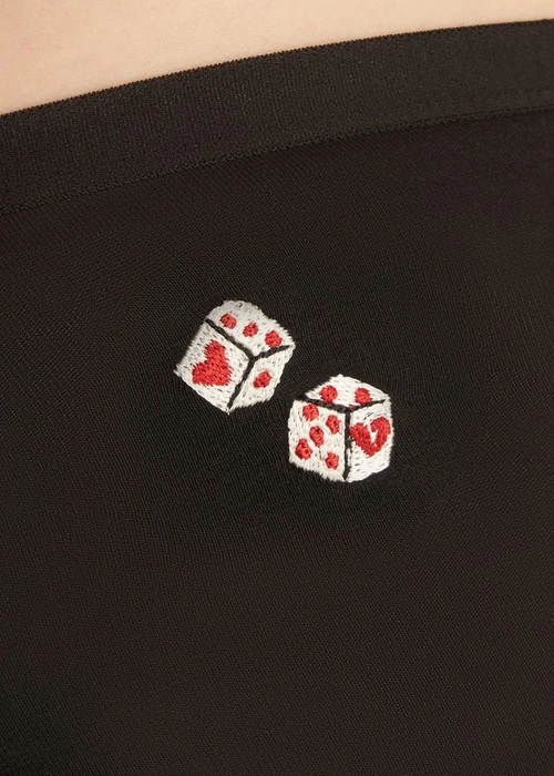 Sugar Crush．中腰生理褲（黑-刺繡愛情骰子）