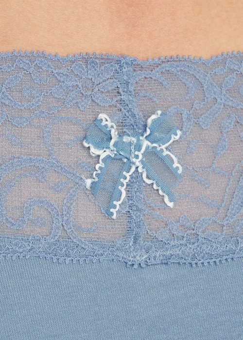 Rosé Heart．V蕾絲中腰三角內褲（復古單寧藍）