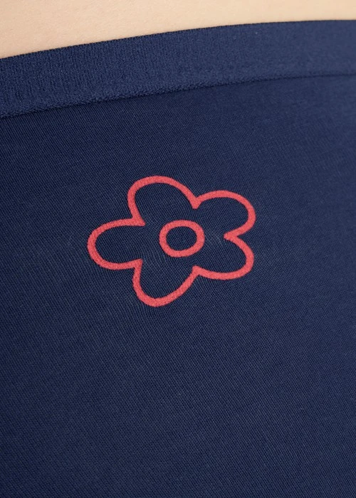 XXL Sugar Crush．高腰生理褲（深牛仔藍-花花）