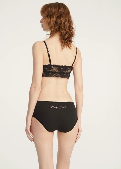 Lover's Whisper．花邊高腰三角內褲(復古單寧藍-蛋糕)