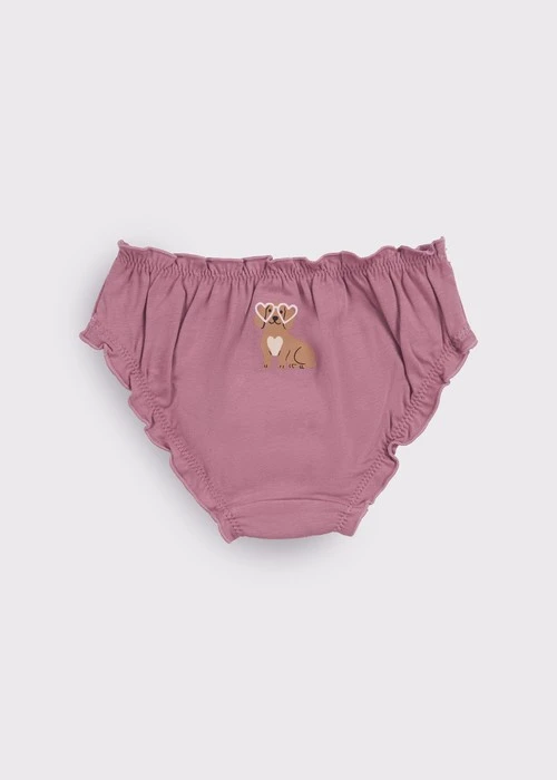 女童三入組_ 抗菌系列．抓皺花苞三角內褲(愛心狗狗)