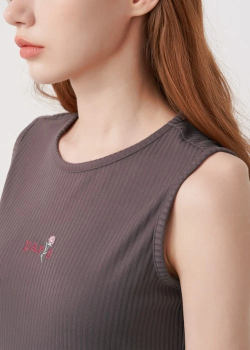 連身_Soft Clouds．無袖開叉居家睡衣(鳶尾紫)