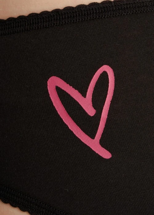 Rosé Heart．花邊中腰三角內褲（黑-畫心）