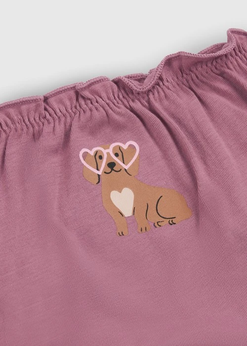 女童三入組_ 抗菌系列．抓皺花苞三角內褲(愛心狗狗)