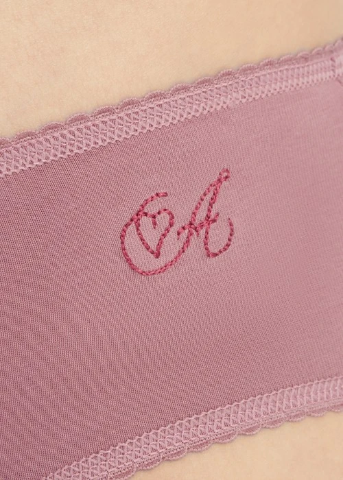 Rosé Heart．花邊中腰三角內褲(藕紫-草寫出眾)