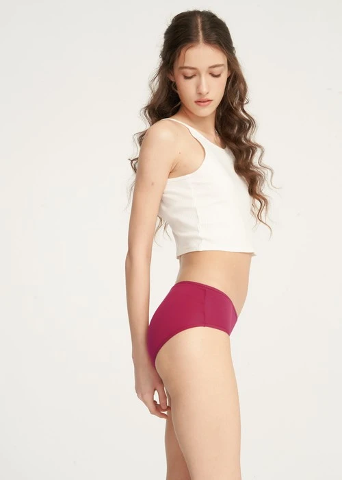 抗菌系列．細邊中腰三角內褲(熱戀紅)