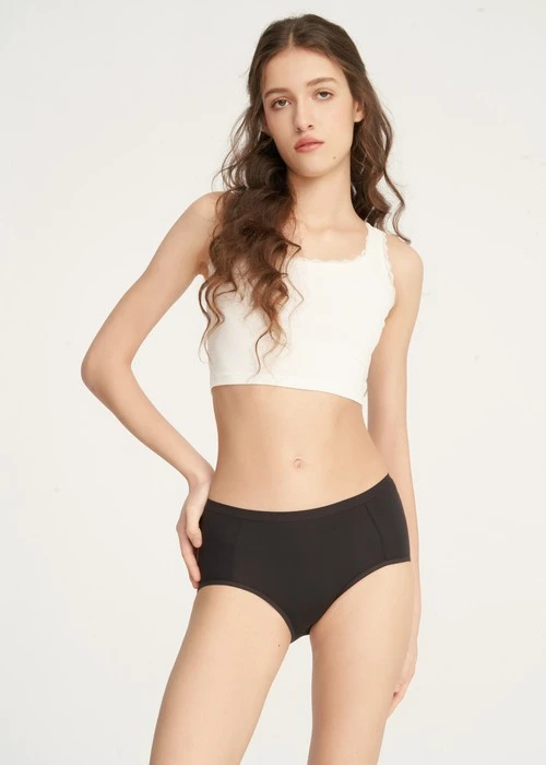 XXL 抗菌系列．高腰三角內褲(黑-愛心臘腸狗)