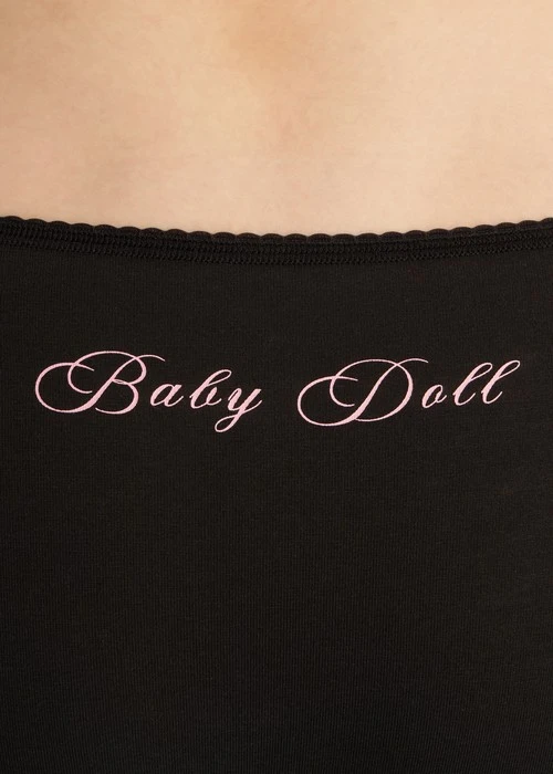 Rosé Heart．花邊中腰三角內褲（黑-Baby）