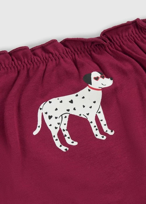 女童三入組_ 抗菌系列．抓皺花苞三角內褲(愛心狗狗)