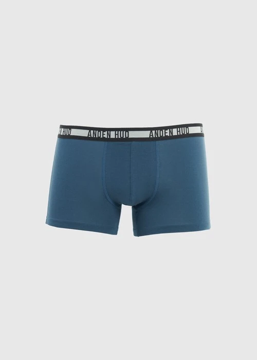 男款_Back to Track．短版腰帶平口內褲(深潛藍-黑膠夾標)