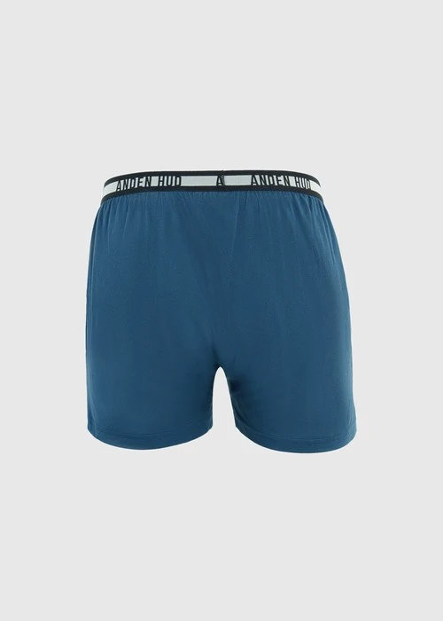 男款_Back to Track．不開襟純棉寬鬆四角內褲(深潛藍-黑白緊帶)