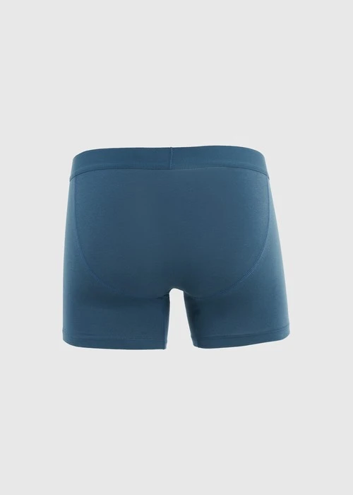 男款_Back to Track．長版腰帶平口內褲(深潛藍-黑膠夾標)