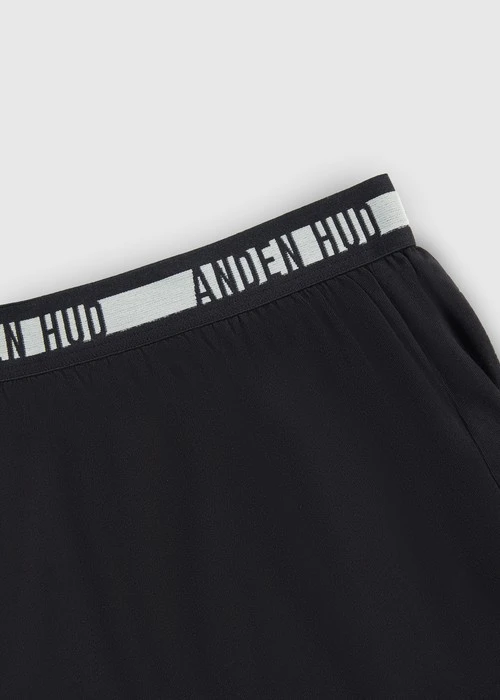 男款_Back to Track．不開襟純棉寬鬆四角內褲(黑-黑白緊帶)