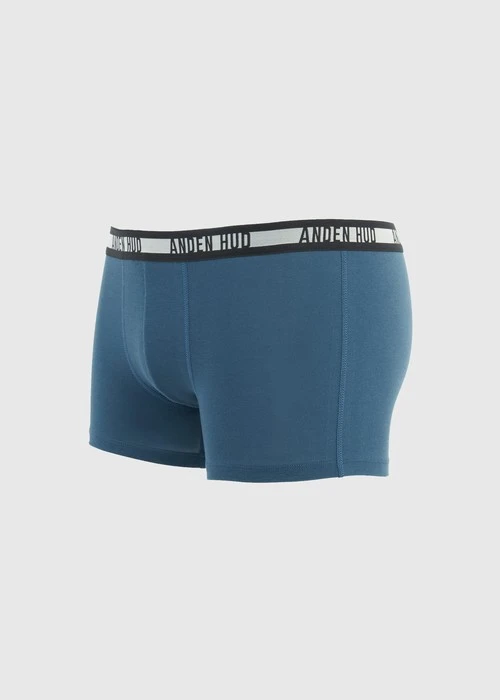 男款_Back to Track．短版腰帶平口內褲(深潛藍-黑膠夾標)