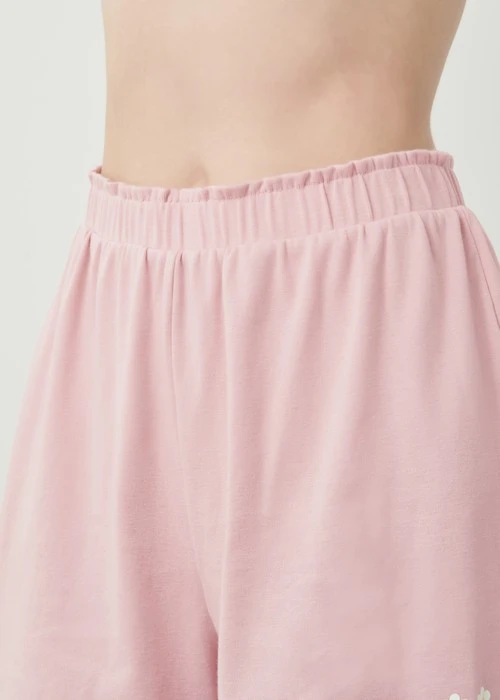 下身_Soft Clouds．純棉腰荷葉密拷短褲(芭蕾粉-快樂生活)