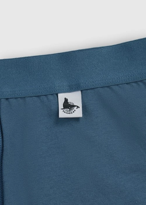 男款_Back to Track．長版腰帶平口內褲（深潛藍-黑膠夾標）