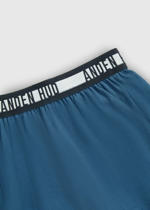 男款_Back to Track．不開襟純棉寬鬆四角內褲（深潛藍-黑白緊帶）