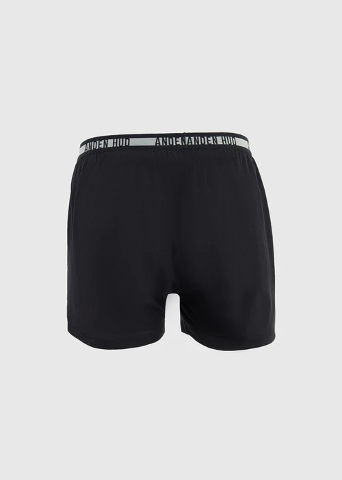 男款_Back to Track．不開襟純棉寬鬆四角內褲(黑-黑白緊帶)