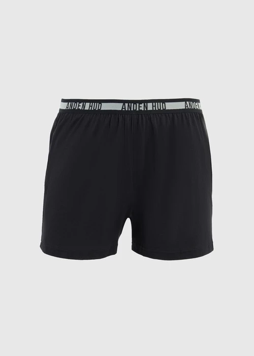 男款_Back to Track．不開襟純棉寬鬆四角內褲(黑-黑白緊帶)