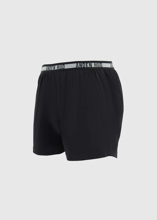 男款_Back to Track．不開襟純棉寬鬆四角內褲(黑-黑白緊帶)