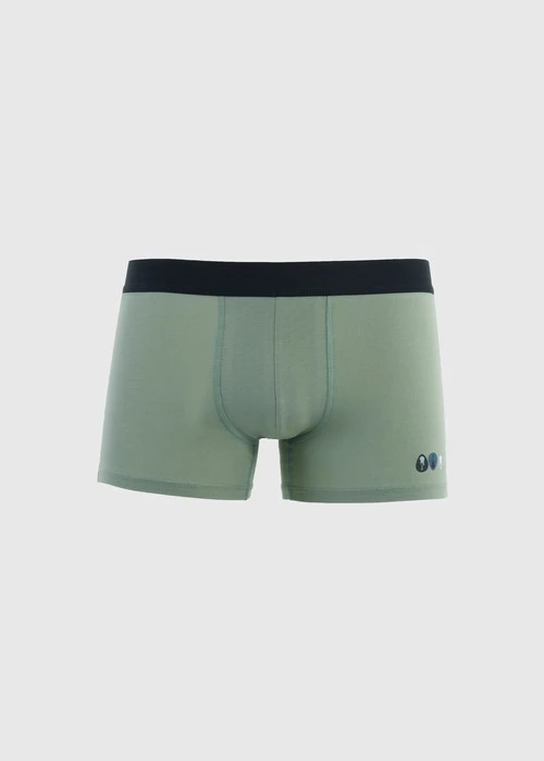 男款_Back to Track．短版腰帶平口內褲（灰霧綠-吉他撥片）