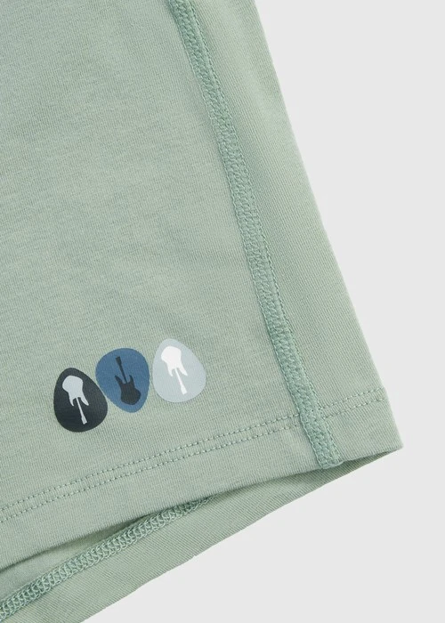 男款_Back to Track．短版腰帶平口內褲（灰霧綠-吉他撥片）