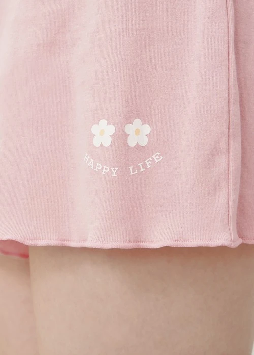 下身_Soft Clouds．純棉腰荷葉密拷短褲（芭蕾粉-快樂生活）