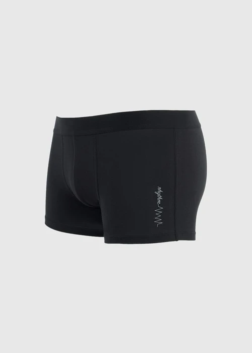 男款_Back to Track．短版腰帶平口內褲(深潛藍-黑膠夾標)