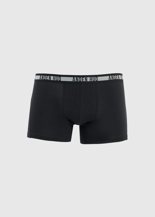 男款_Back to Track．短版變化平口內褲（黑-黑白緊帶）