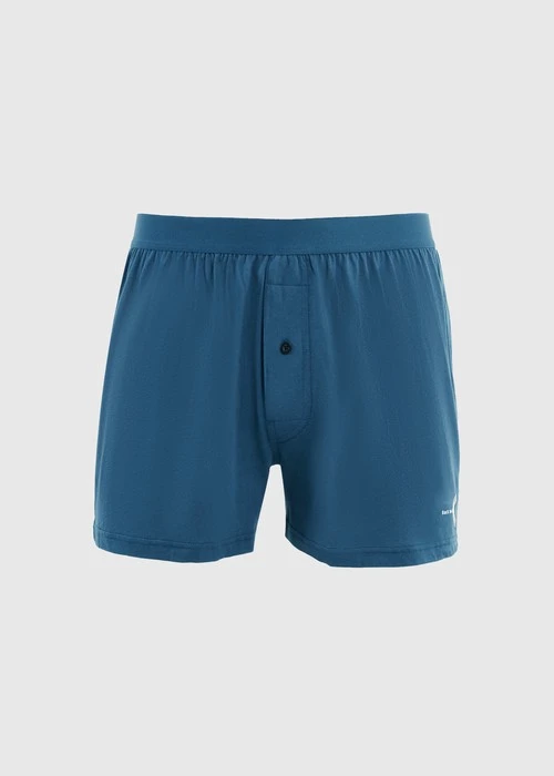 男款_Back to Track．純棉寬鬆四角內褲(深潛藍-回到正軌)