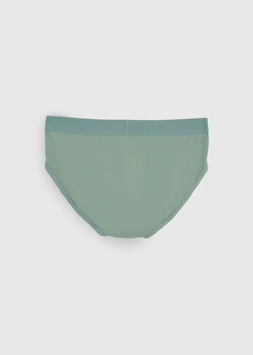 男款_Back to Track．腰帶三角內褲(灰霧綠-黑膠夾標)