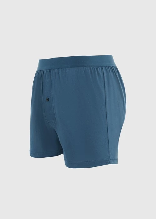 男款_Back to Track．純棉寬鬆四角內褲(深潛藍)