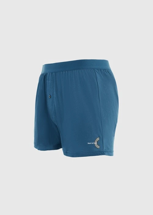 男款_Back to Track．純棉寬鬆四角內褲(深潛藍-回到正軌)