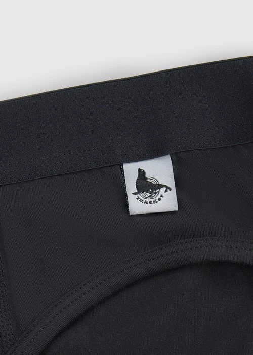 男款_Back to Track．腰帶三角內褲（黑-黑膠夾標）