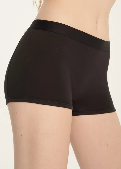 經典純色．長版高腰平口內褲（黑）