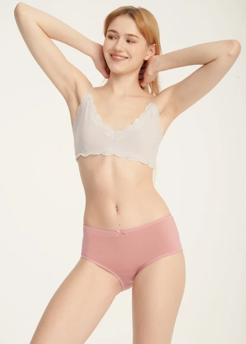 XXL 大人未滿．花邊高腰三角內褲(罌栗粉-不要打給我)